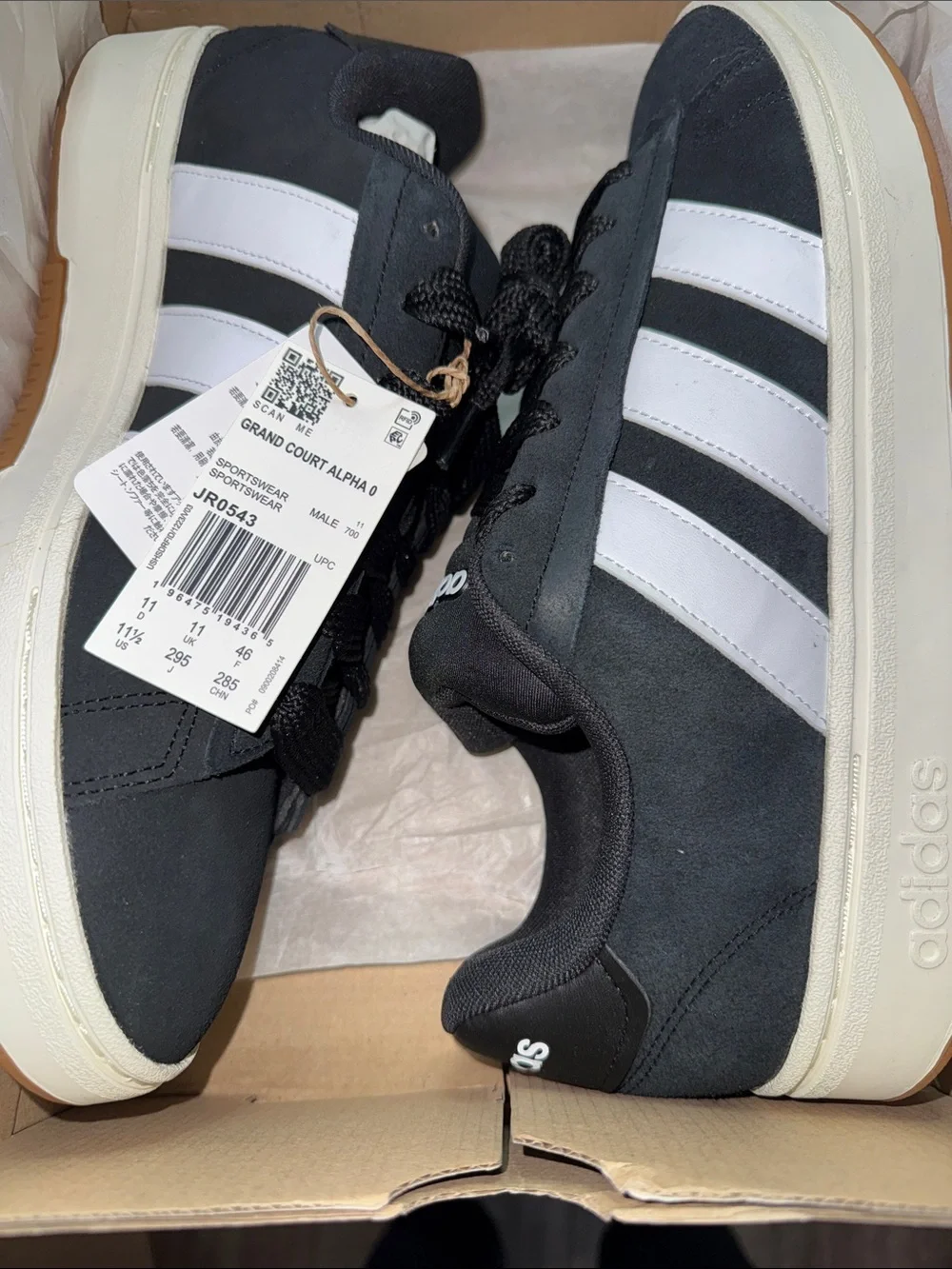 adidas Black Suede Sneakers with White Three Stripes